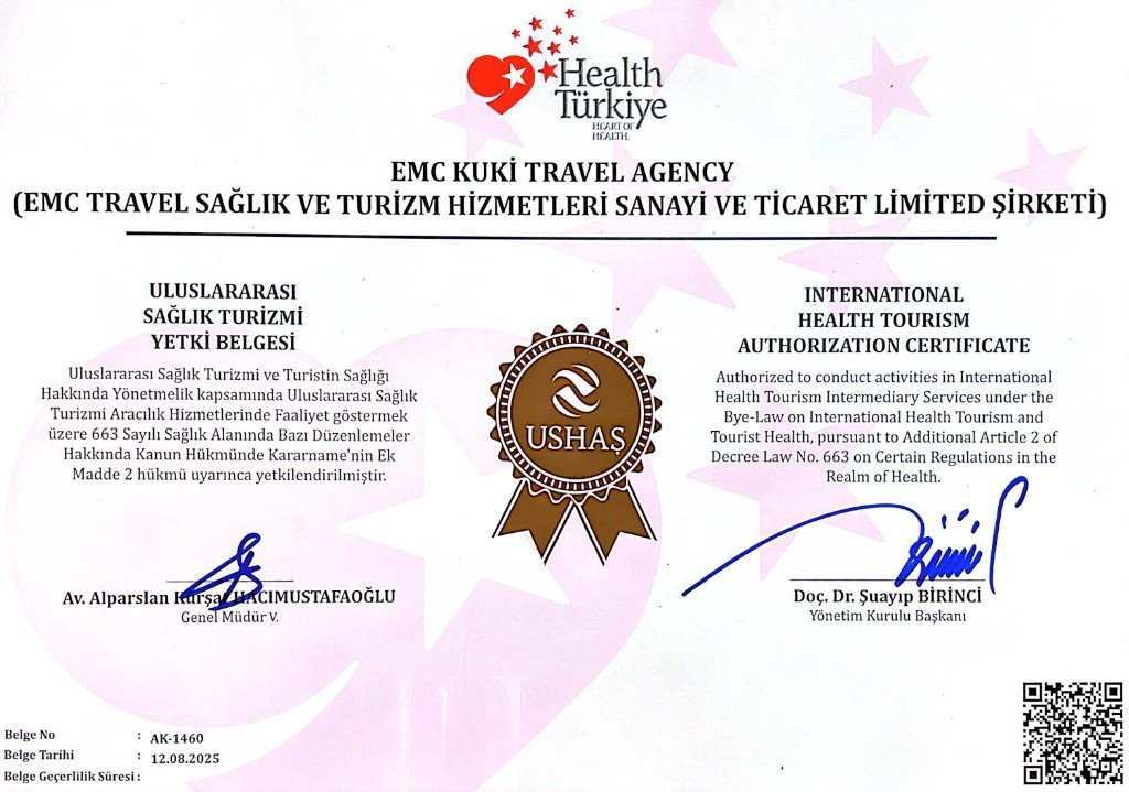 Health Türkiye authorization certificate AK-1460